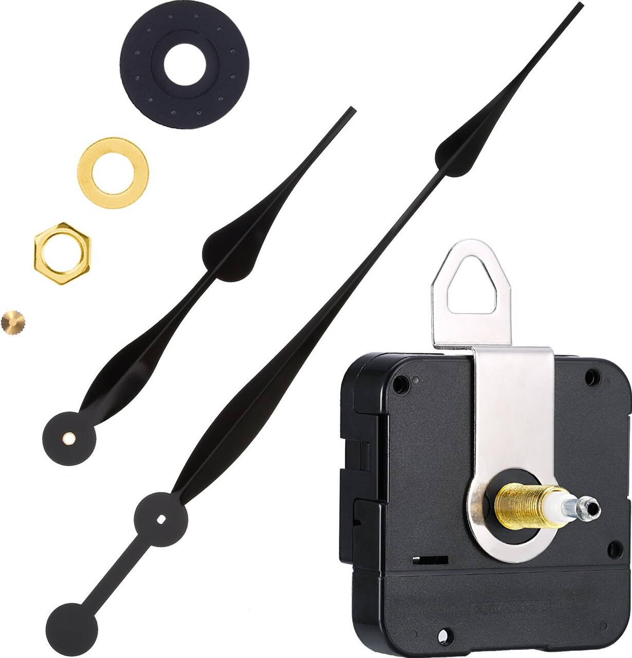 High Torque Quartz Clock Movement – Long 12" Spade Hands, DIY Replacement Kit.